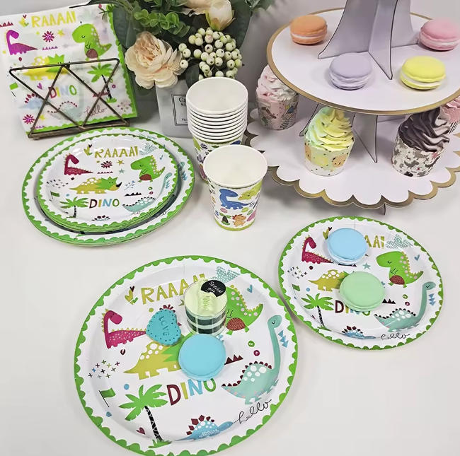 Customized Printing Disposable Cartoon Dinosaur Children'