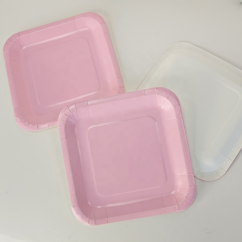 Pink square Elegant Dishes Plates