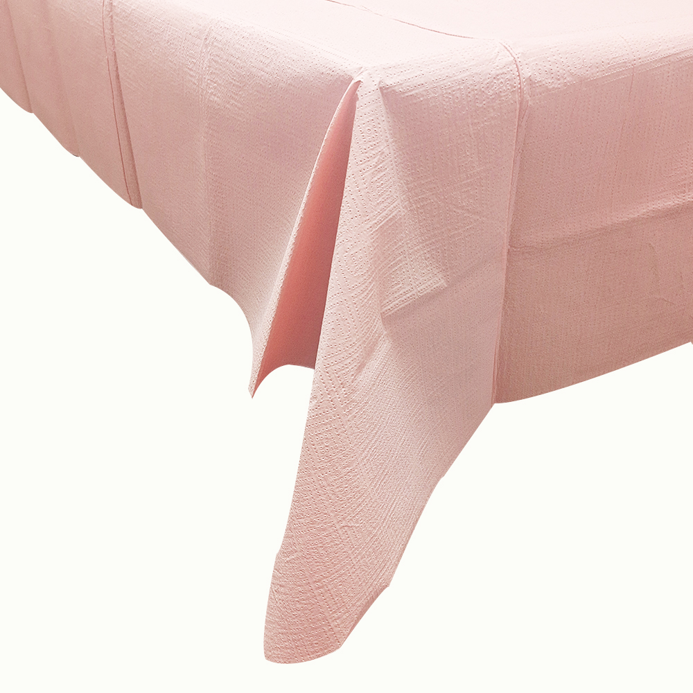 Pink tissue paper tablecloth