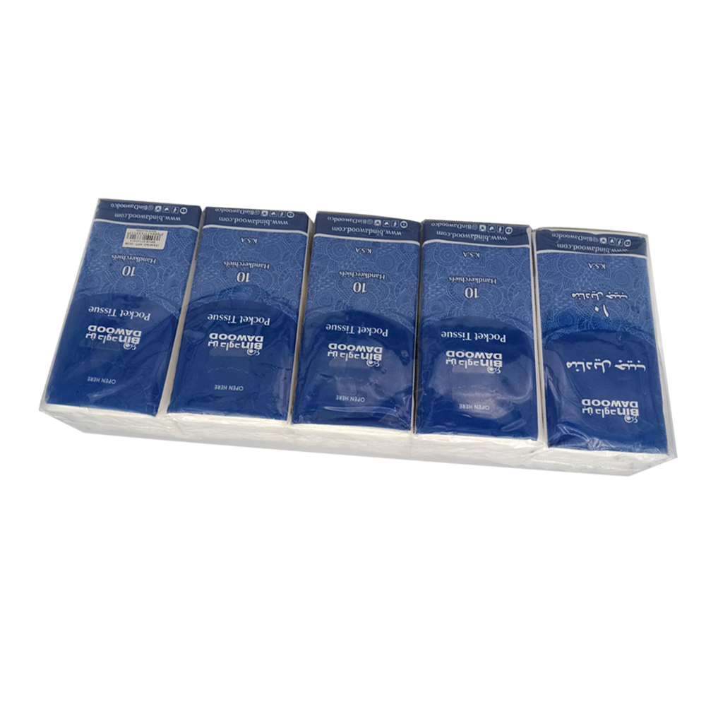 10 sheets of dark blue designed pocket tissue