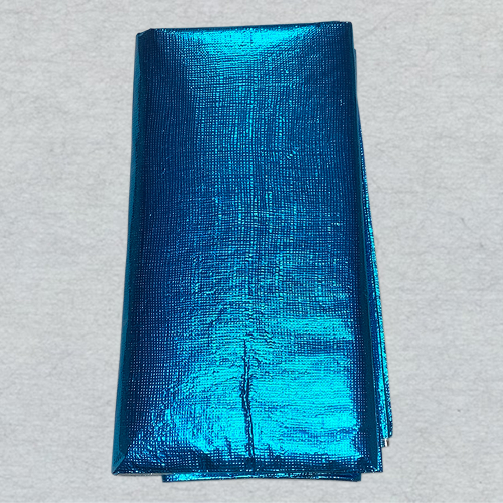 Blue CPP Coated Aluminum Film Covered Velvet Tablecloth