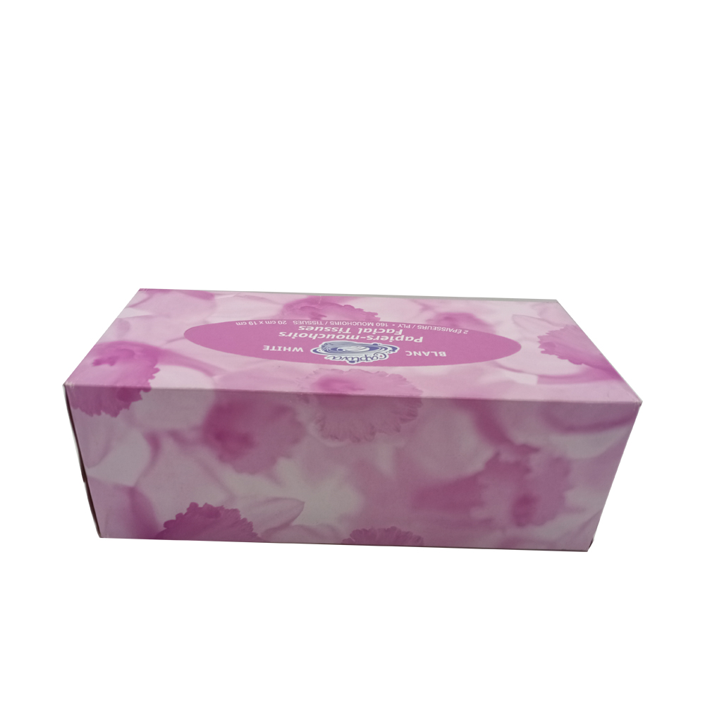 Dyed flower design box of facial tissue