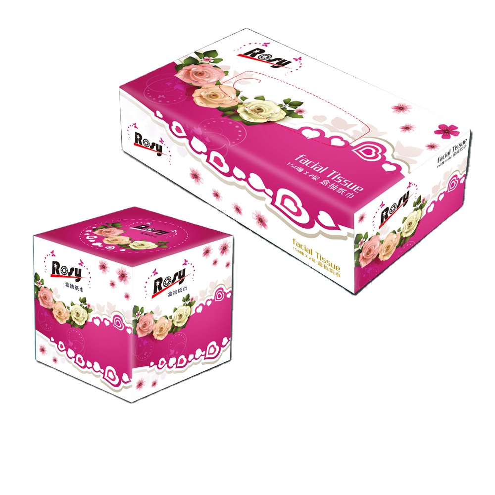 Pink rose designed box of facial tissue