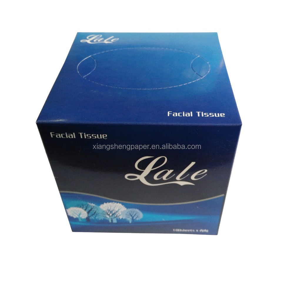 The blue small square box  designed box facial tissue