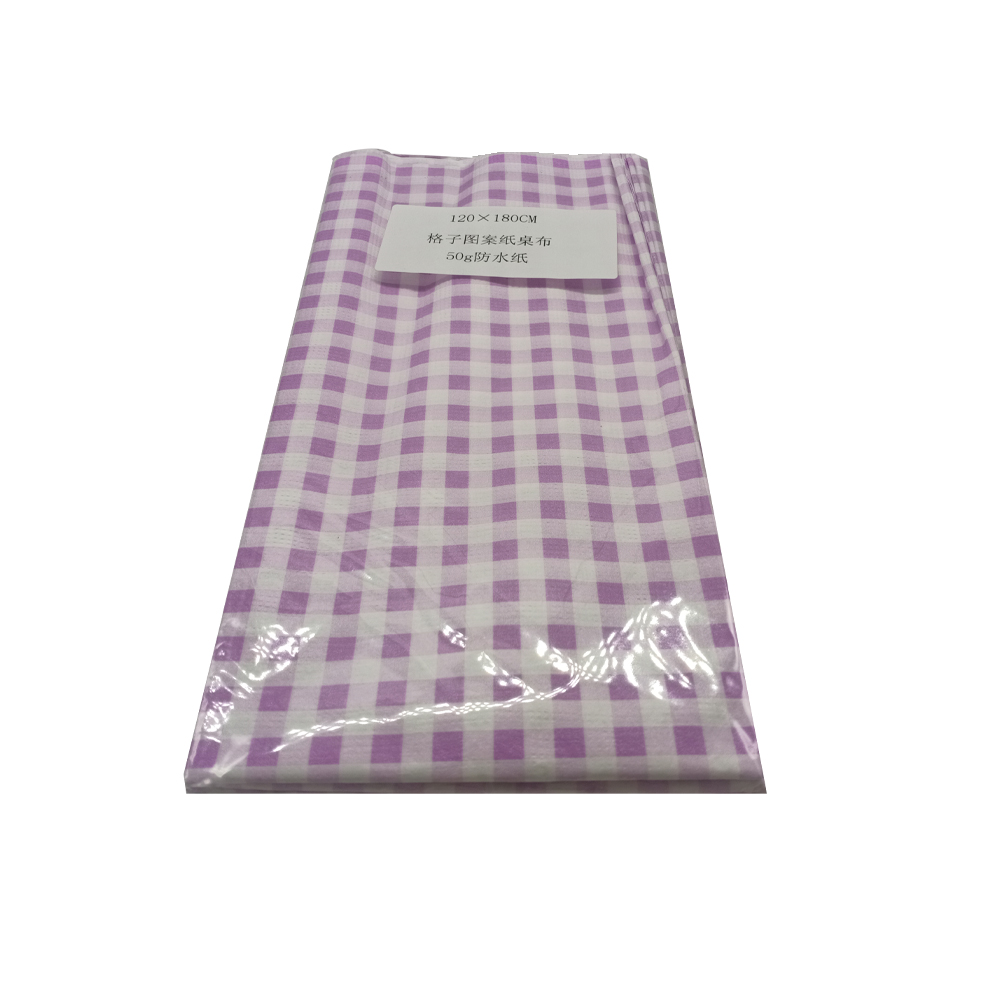 purple check pattern, white cowhide material