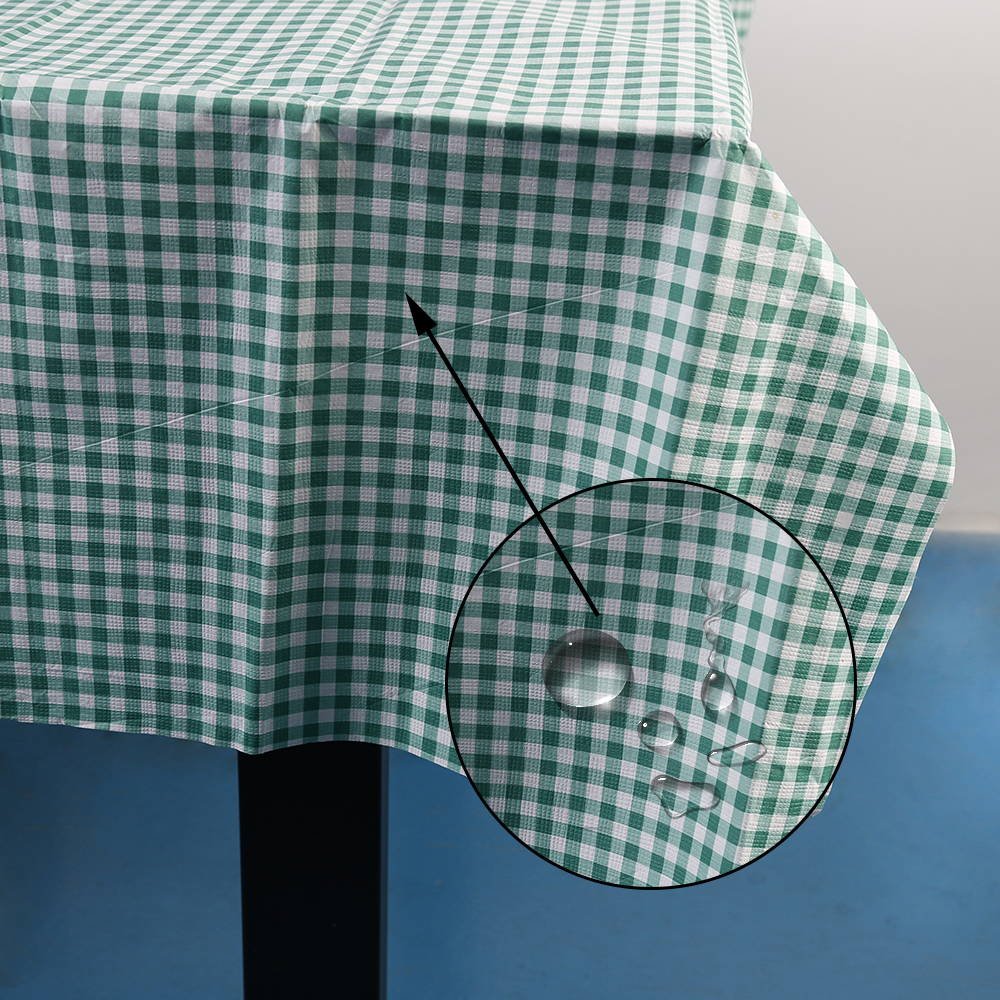 Green check pattern, white cowhide material