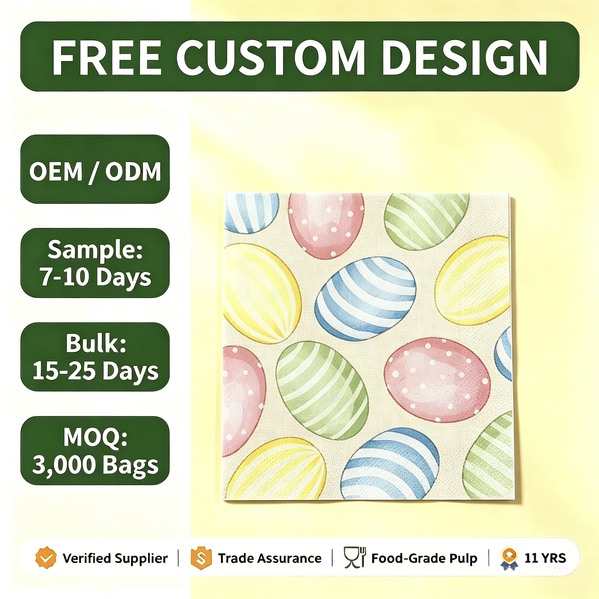 XIANGSHENG Low MOQ High Quality Easter Printed Cocktail 25*2